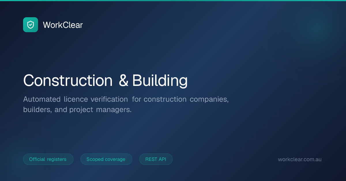 Construction Licence Checks and Subcontractor Verification | WorkClear ...