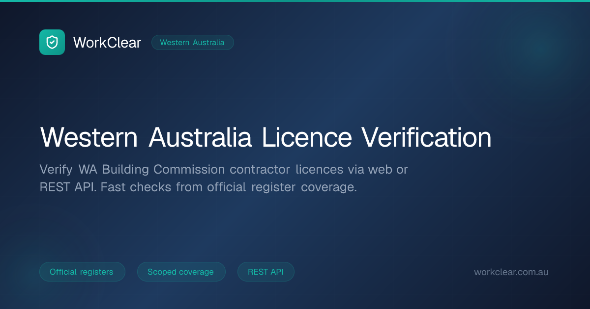 Western Australia Building Licence Verification | WorkClear